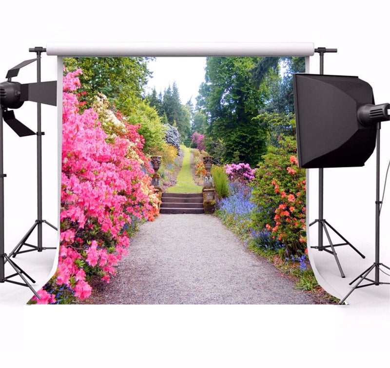 AOFOTO 8x8ft Beautiful Spring Blossom Flower Photography Backdrop Garden Landscape Background Outdoor Vintage Park Manor Scenery Wedding Photo Studio Props Woman Lady Girl Artistic Portrait Wallpaper - Image 2